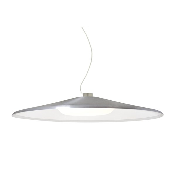 Besa Lighting Swan Cable Pendant, Silver/Opal, Satin Nickel Finish, 1x23W LED 1KX-SWANSL-LED-SN - main